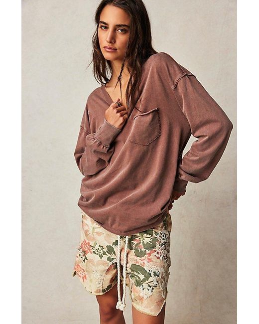 Free People Brown Fade Into You Tee At Free People In Umber Earth, Size: Xs