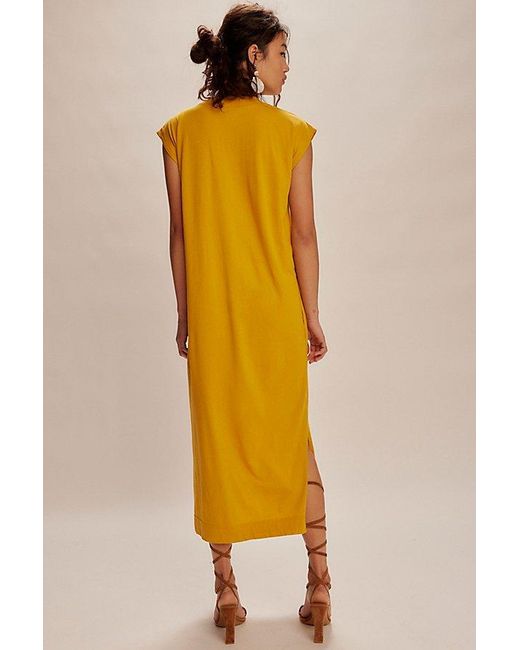 Free People Yellow All Day Long Midi Dress