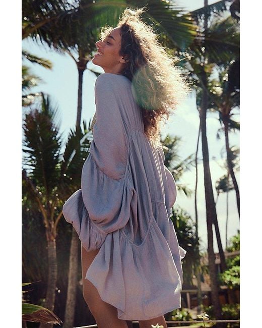 Free People Black Juliet Sheer Tie-Front Duster Top