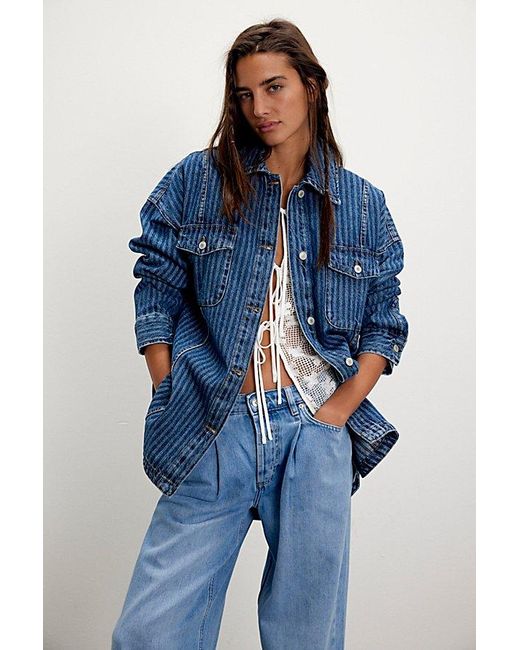 Free People Blue Dunes Shirt Jacket