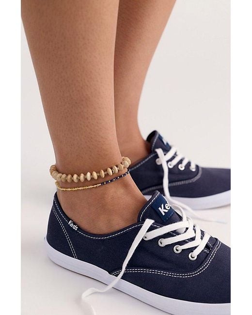 Keds Blue Champion Canvas Lace-Up Sneakers