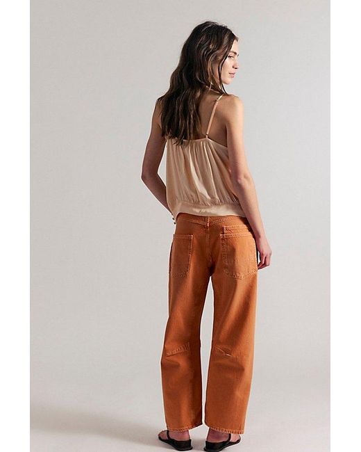 Free People Brown Minimalist Moxie Barrel Jeans