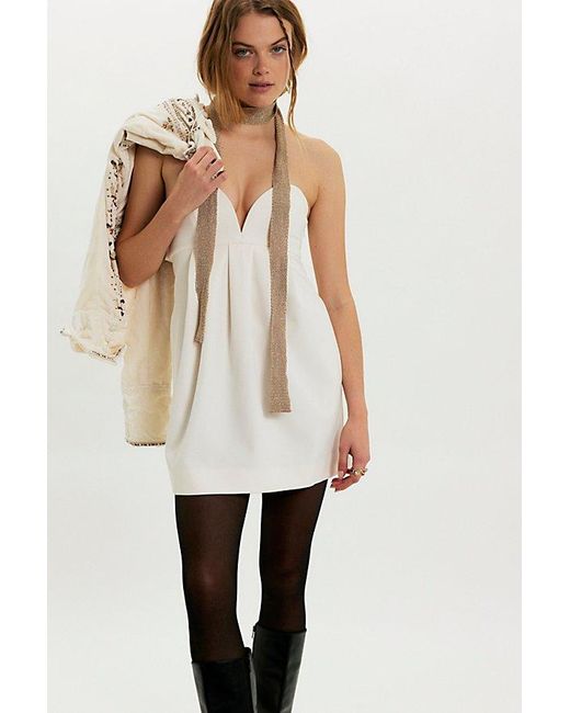 Free People White Floreo Mini Dress