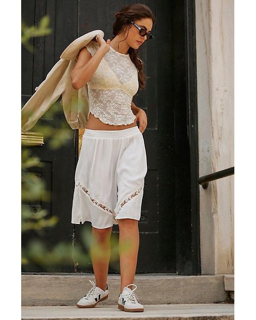 Intimately By Free People White Loved You First Lace Tee By