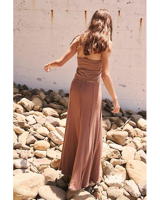 Free People Brown Caught In The Moment Maxi Skirt