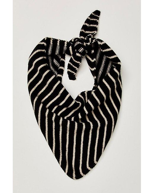 Free People Black Essential Triangle Striped Scarf