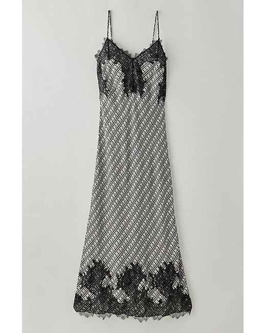 Intimately By Free People Blue Check Me Out Column Slip Dress By