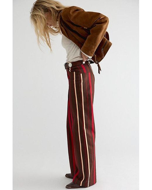 laagam Brown Leroy Striped Twill Pants