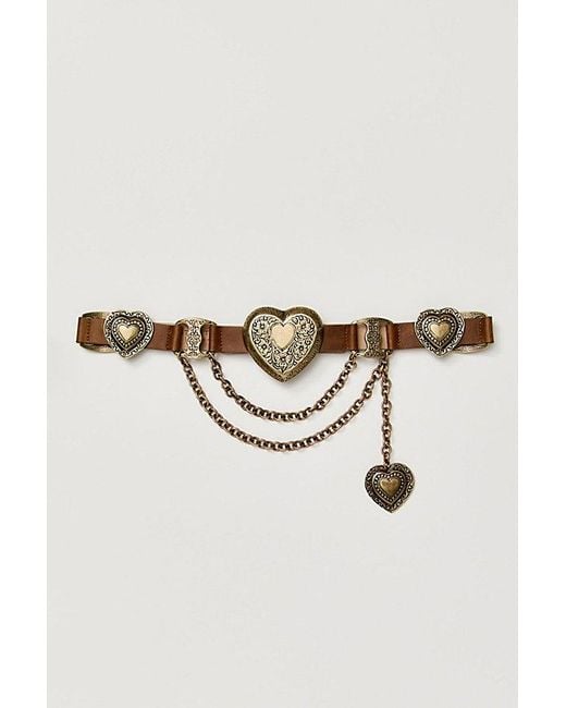 Streets Ahead Metallic Queen Of Hearts Belt By