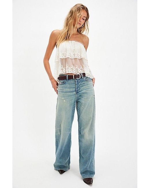 Free People White Love You So Lace Tube Top