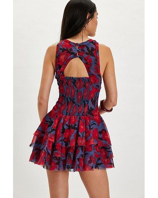 Free People Red Raven Printed Mini Dress
