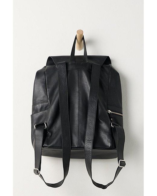 Free People Black Beacon Leather Backpack