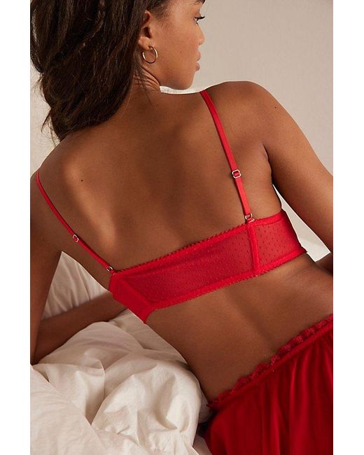 Free People Red Fiona Longline Bralette