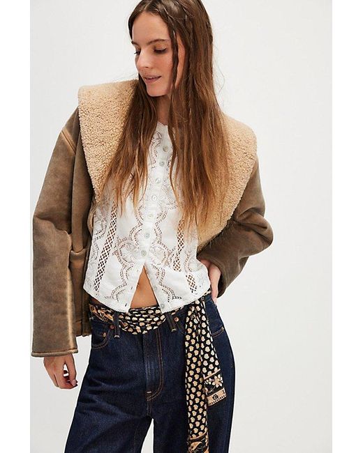 Free People White Jae Knit Top