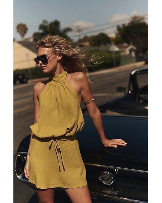 free-est Multicolor Sandshell Linen Drea Mini Dress By