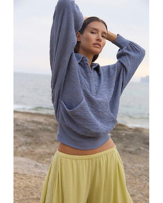 free-est Blue Aloha Pullover By