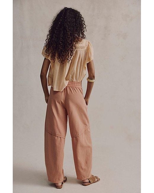 Free People Brown Something Good Pull-On Barrel Pants