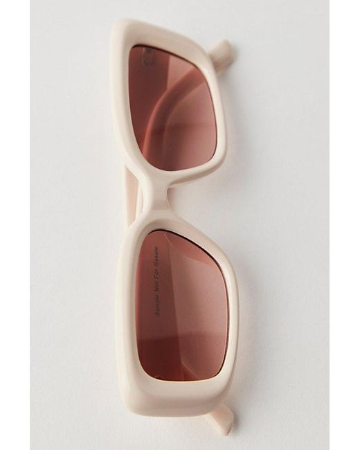 Free People Brown Frankie Rectangle Sunglasses