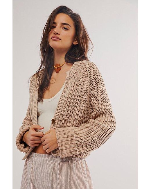 Free People Green Sweet Nothing Cardi At In Sandcastle, Size: Large