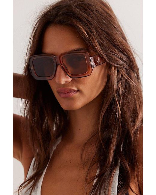 Free People Brown Burst Your Bubble Aviator Sunglasses