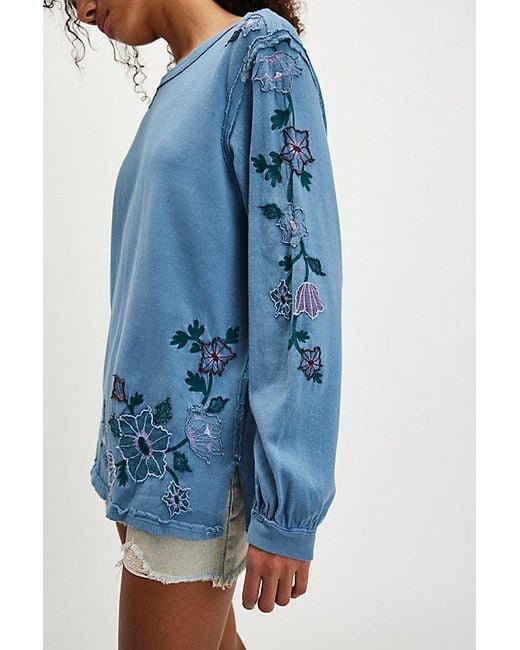Free People Blue Vines Long Sleeve