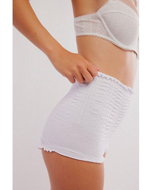 Intimately By Free People White Chloe Ruched Shortie