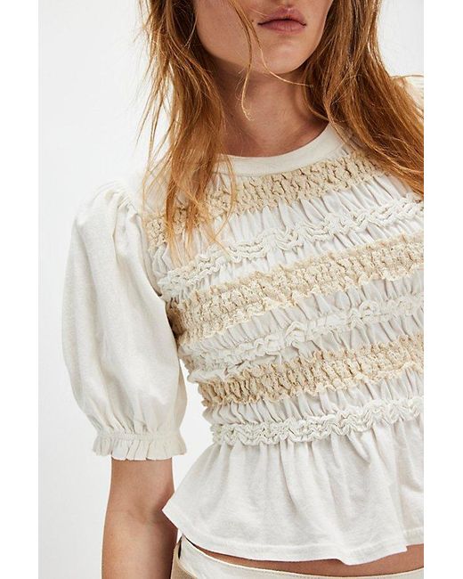 Free People White Maxey Knit Top