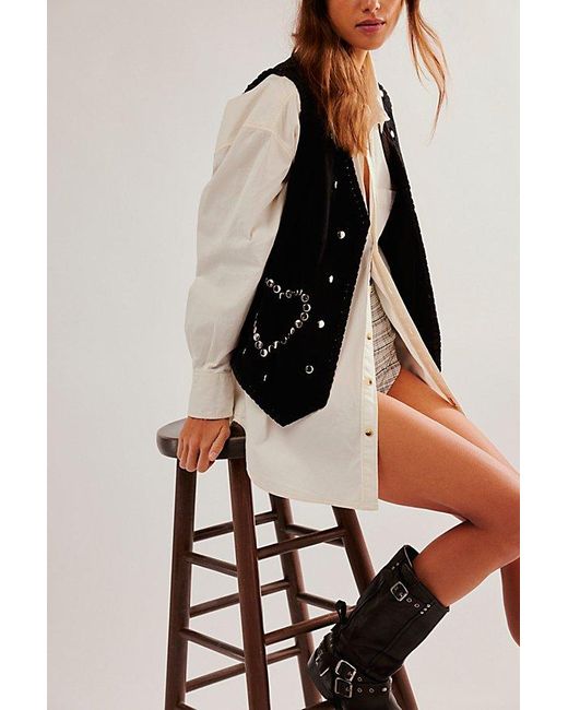 Urban Outfitters White Western Rachel Love Waistcoat Jacket