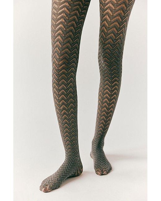 Hansel From Basel Multicolor Pointelle Chevron Tights