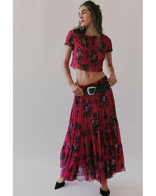 Free People Red Blooming Romance Set