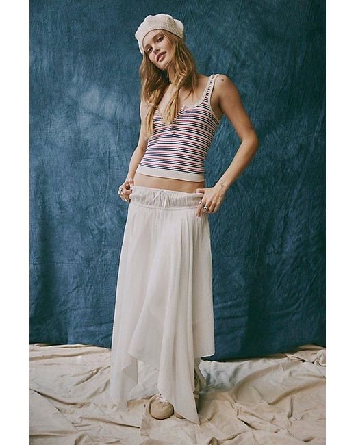 Free People White Kaia Solid Asymmetrical Skirt