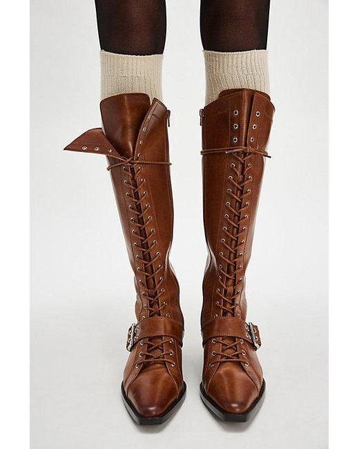 Jeffrey Campbell Brown Nelly Lace-Up Boots