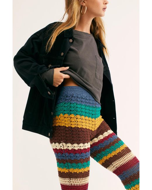 Cotton Grandpa Crochet Flare Pants 