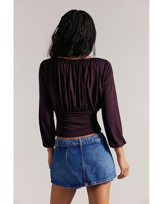Free People Blue We The Free Galivanting Peekaboo Skort