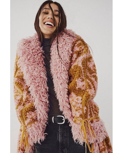 Free People Brown Bali True North Faux Fur Coat