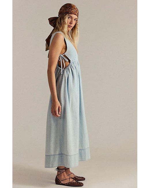 Free People Mirenia Denim Midi Dress | Lyst
