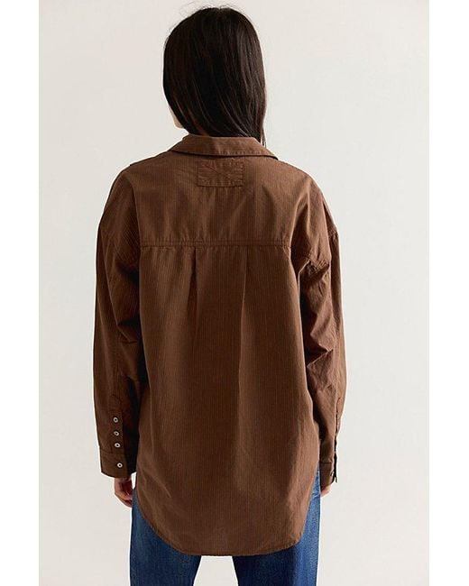 Free People Black We The Free Lexi Striped Button Down Shirt