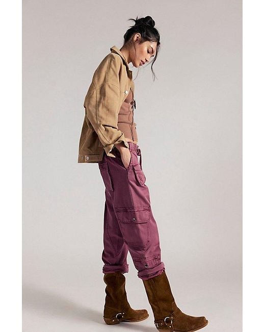 Free People Red Tahiti Cargo Trousers By