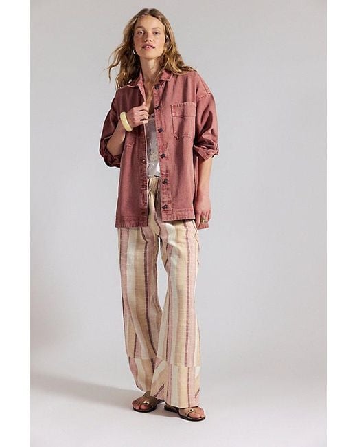 Free People Pink Madison City Denim Jacket