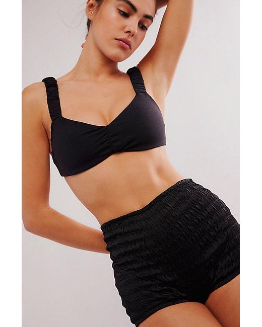 Intimately By Free People Black Ruched Shorties
