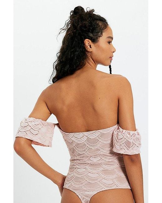 Nightcap Blue Flutter Lace Bodysuit
