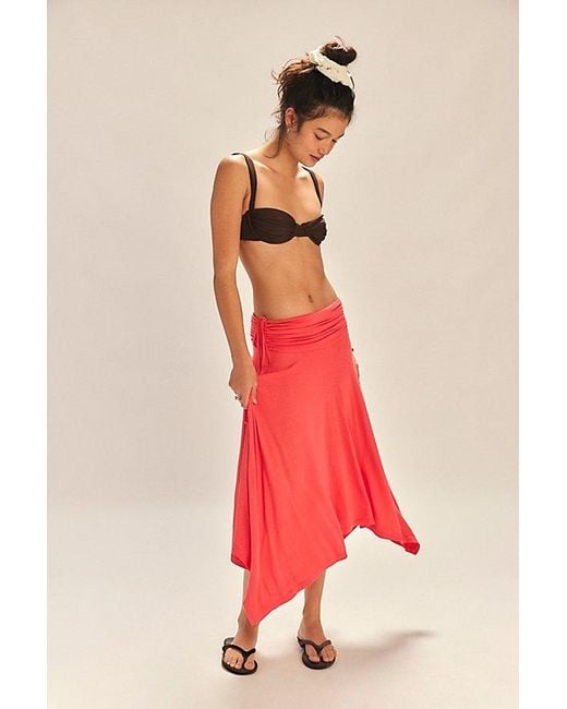 Free People Red Zella Convertible Skirt By