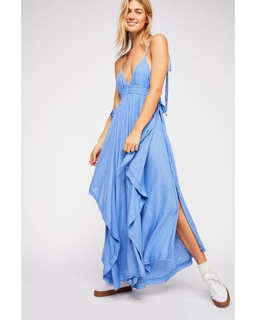 Free People Blue Tropical Heat Maxi Dress By Endless Summer