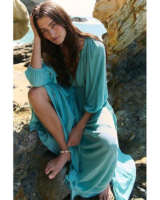 free-est Blue Plenty Of Love Maxi Dress By