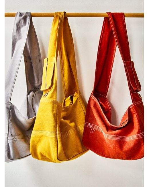 Free People Yellow We The Free Waxed Canvas Sling