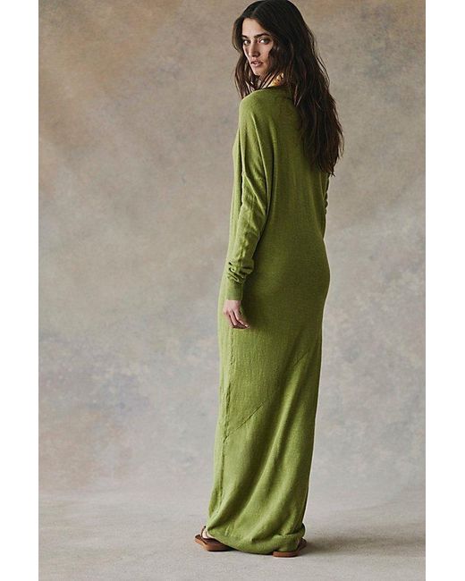 free-est Green Hollis Sweater Midi Dress By