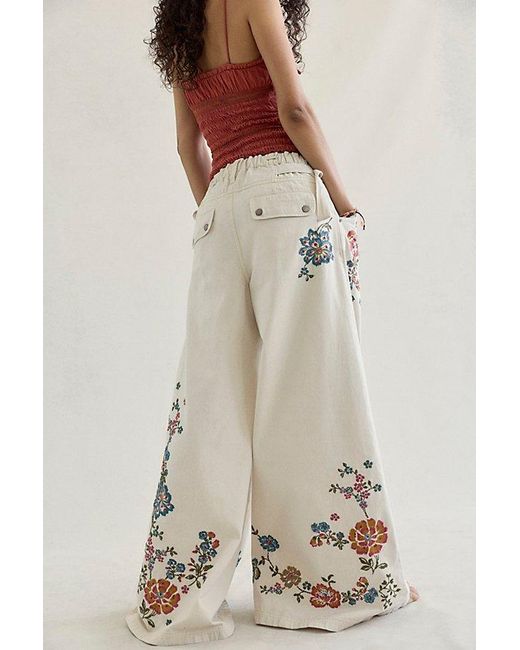 Free People Multicolor Julien Wide Leg Pull-On Embellished Pants