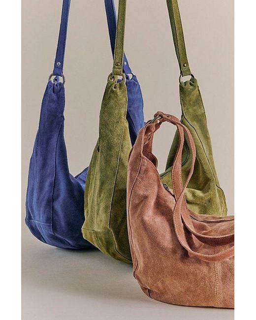 Free People Blue Roma Suede Tote Bag