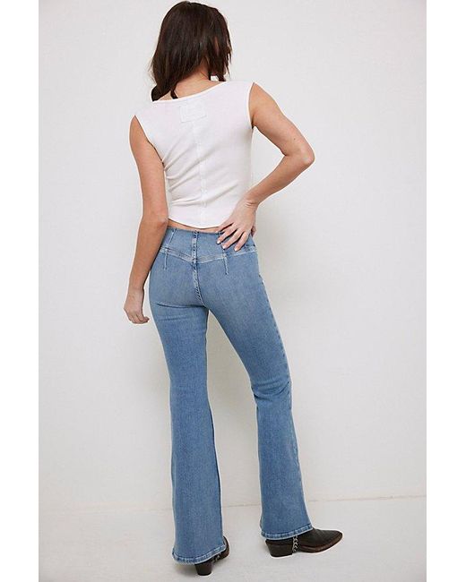 Free People Blue We The Free Keira Pull-On Flare Jeans