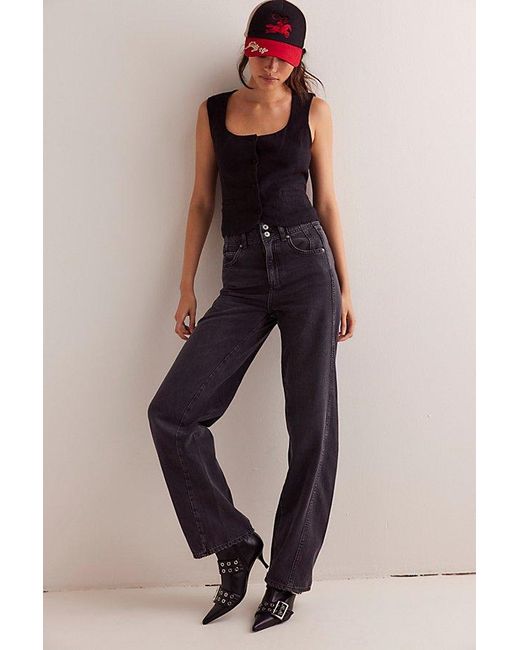 Free People Blue We The Free Aster Straight-Leg Jeans